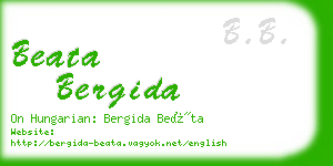 beata bergida business card